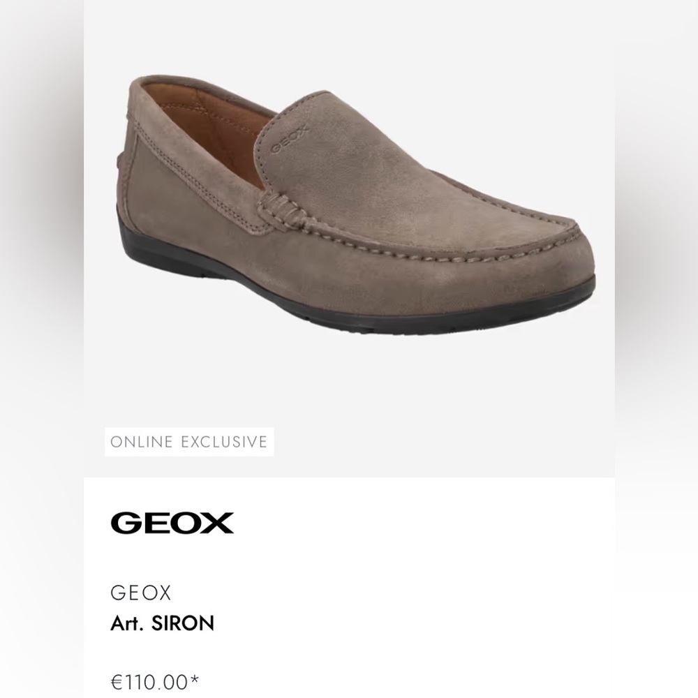 Geox Respira Men's Siron light tan Suede Slip On Loafers 43 EU, 10US